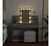 LED Light Dresser Desk Vanity Set with Makeup Mirror & Drawers Dressing Table