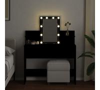LED Light Dresser Desk Vanity Set with Makeup Mirror & Drawers Dressing Table