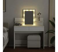 LED Light Dresser Desk Vanity Set with Makeup Mirror & Drawers Dressing Table