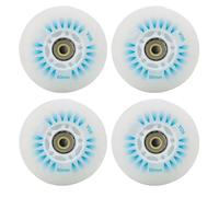 LED light-emitting inline skate wheels, 70-80 mm, thickness 24MM, 4 pieces, flashing wheels do not require batteries. (Blue light wheel, 70mm)