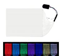 Led Light Fiber Optic Fabric, Fabric with Changeable 7 Colors That Glow in The Dark for Quilting Sewing Clothes Luminous Festival Rave Accessories Party Light Up Clothing Bag DIY (7.87in x 5.9in)