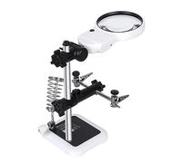 LED Light Helping Hands Magnifier Station 3.5X 5.25X Glass Soldering with Clamp & Clips Desktop Led Light Magnifier Soldering Station