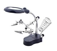 LED Light Helping Hands Magnifier Station Lighted Hands Free Magnifying Glass Stand with Clamp and Alligator Clips - for Soldering, Assembly, Repair, Modeling, Hobby and Crafts