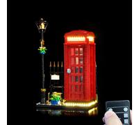 Led Light kit Set, for Lego 21347 London Red Phone Booth Model, Compatible with Lego 21347 Model (Luminaire only, Model not Included) (Remote Control Version)