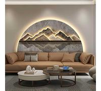 LED Light Landscape Wall Art Decor, Light Sun and Moon 3D Wall Painting, Illuminated Wall Sculpture Mural with Mountain & deer, for Living Room,004,35 * 100