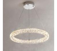 Led Light Luxury Circle Staircase Grand Chandelier, Light Luxury Circle Crystal Chandelier, Creative Crystal lamp, for Living Room Master Bedroom Dining Room Bedroom,60cm