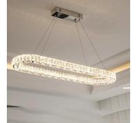 Led Light Luxury Circle Staircase Grand Chandelier, Light Luxury Circle Crystal Chandelier, Creative Crystal lamp, for Living Room Master Bedroom Dining Room Bedroom,60cm