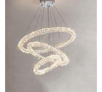 Led Light Luxury Circle Staircase Grand Chandelier, Light Luxury Circle Crystal Chandelier, Creative Crystal lamp, for Living Room Master Bedroom Dining Room Bedroom,60cm