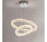 Led Light Luxury Circle Staircase Grand Chandelier, Light Luxury Circle Crystal Chandelier, Creative Crystal lamp, for Living Room Master Bedroom Dining Room Bedroom,60cm