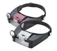 LED Light Magnifying Glasses 1.5x 3x 8.5x 10x Illuminated Magnifier Lightweight Adjustable Band for Reading Jewelers Red