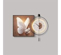 LED Light Modern Wall Clock - Butterfly Wall Art with Plug-in Power Supply for Entryways, Living Rooms, Hallways
