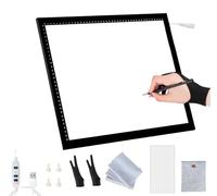 LED Light Pad A0/A1/A2/A3/A4 - Ultra-Thin Tracing Board with Adjustable Brightness, Magnetic Copy Board, Drawing Light Box for Sketching, Diamond Painting, Animation, Tattoo, Weeding Vinyl
