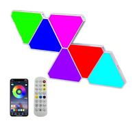 Led Light Panels, 6 Rgb Gaming Lights, Diy Triangle Led Wall Lights Music Sync, Light Follows Sound, App and Remote Control, Free Splicing Shape, for Gaming Rooms, Internet Cafes, Bedrooms, Offices 6