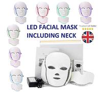 LED Light Photon Face + Neck Mask Rejuvenation Skin Facial Therapy Wrinkle UK Plug