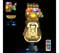 LED Light Set Compatible with Lego Infinity Glove, Decorative LED Lighting Set Compatible with Lego 76191 Thanos Glove with RGB Remote Control, Changeable Colour Base (Not Model)