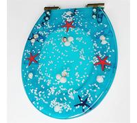 Led Light Slow- Close Resin Toilet Seats Cover,Stainless Steel Slow Down Quick Release Hinge Shape Toilet Seats Lid
