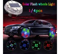 LED Light Solar Energy Flash Car Wheel Light Hub Bulb Tire Tyre Valve Car Motorcycle Tire Colorful Modes Valve Light Wheel Lamp 4pcs
