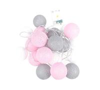 LED Light String LED Cotton Thread Ball String Light Decorative Romantic Fairy String Light for Party Home Decoration (White Pink Grey, 20 LEDs)
