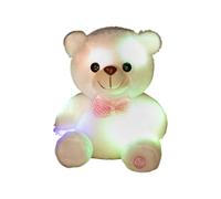 LED Light Stuffed Figure - Rainbow Glow, Glowing Cuddle Toy | Cute Butterfly Ribbon Illuminated Character Soft Companion Gift Decor For Girls Bedroom Travel Valentine Present