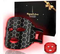 LED Light Therapy Face Mask - 3-Mode Rechargeable Beauty Device, Anti-Ageing & Hydration, Reusable Silicone, Remote & Eye Protection (Red and Black)