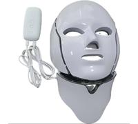 LED Light Therapy Face Mask, 7 Colour Treatment, Professional Facial Skin Care Device with Neck Coverage, 23cm x 20cm Face Mask
