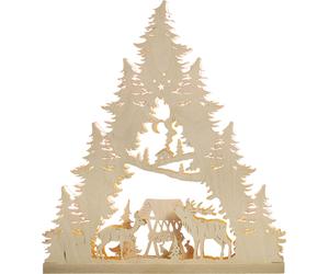 LED Light Topper 7 Lights 'Deer Family' 38.0 X 43.0 X 4.5 Cm New Candle Arch