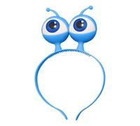 LED Light Up Alien Eyeball Headband Funny Novelty Toy Costume Accessory Halloween Party Decoration Glowing Headwear (Blue, 23x23cm)