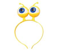 LED Light Up Alien Eyeball Headband Funny Novelty Toy Costume Accessory Halloween Party Decoration Glowing Headwear (Yellow, 23x23cm)