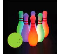 LED Light-Up Bowling Set for Indoor & Outdoor Play, Color-Changing Glow Bowling Game with LED Pins & Ball, Perfect for Family Game Night, Kids Parties & Backyard Fun
