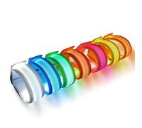 Led Light up Bracelets - 8 PCS Glow in The Dark Wristbands, Flashing Fabric Wristbands for Party Supplies Camping Accessories Festivals Halloween, Sports, Concert, Night Activities (Multi-Color)