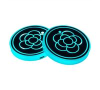 LED Light Up Car Coasters - Set of 2 USB Lighted Cup Holders Interior Lighting Accessories, Customized Atmosphere for Party, Chinese New Year and Decoration