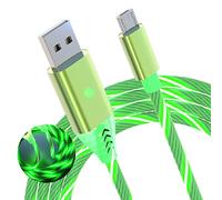 Led Light Up Charging Cable for Android,Micro USB Cable with Multi-Control Switch,Fast Charging Cable Cord Compatible with Samsung Galaxy S7/S6/J7,Edge S5,LG G4,HTC,Sony,Moto,Kindle,PS4(Green6.6ft)