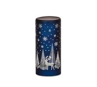 LED Light Up Christmas Winter Forest & Stag Decoration Sapphire Blue 20cm Tall | Works on a Timer | Battery Operated