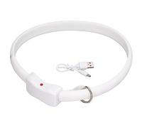 LED Light Up Dog Collar Multi Lighting Modes USB Rechargeable Cuttable Adjustable Size for Night Walking Safety ABS PVC Material 22cm