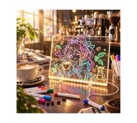 LED Light Up Drawing Board, Plug-in Dry Erase Message Board for Classroom | Illuminated & always on for classroom and counter - plug in, write, draw & glow; no charging, no batteries, ready when needed