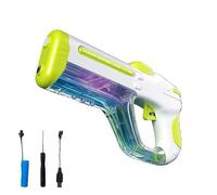 LED Light Up Electric Water Blaster, Automatic Rapid Fire Toy with Rechargeable Battery, Outdoor Summer Pool Party Lawn Game Gun for Kids Ages 6+ (Green)