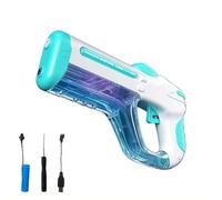 LED Light Up Electric Water Blaster, Automatic Rapid Fire Toy with Rechargeable Battery, Outdoor Summer Pool Party Lawn Game Gun for Kids Ages 6+ (Blue)