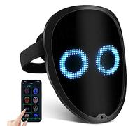 LED Light Up Face Mask, Rechargeable LED Mask with Gesture Sensing Face Transforming Modes, Shining Mask Support APP Control for iOS Android, Suitable for Costume Cosplay Masquerade Halloween