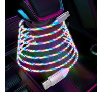 LED Light Up Flowing iPhone Charging Cable, RGB LED Light Up Charge Cord MFi Certified Fast Charge&Sync Data Glowing Apple Charger Adapter For iPhone 14 13 12 11 Pro Max XR X XS 8 7 iPad Air 2/iPod