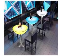LED Light-Up Garden Cocktail Table - Waterproof Rechargeable Pub Table with Remote Control Luminous Outdoor Furniture (60x96cm) for Parties & Gatherings