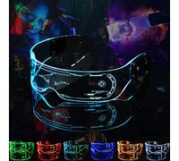 LED Light Up Glasses ,Cyberpunk Luminous Visor Glasses,7 Colors Rechargeable Futuristic style Party Glasses Cool Neon Funny Shine Goggles for Cosplay Halloween Glasses Bar Club Party Decoration Gifts