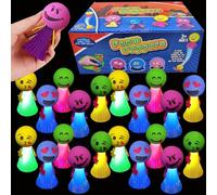 LED Light Up Jumping Popper Toys, 24 Pack, Spring Launchers, Party Favors and Goodie Bag Fillers