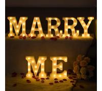 Led Light Up Letter Iou Valentine Gift - Light Up Marry Me Sign With Warm White Leds - Proposal Sign,love Sign, Wedding Sign, Engagement Sign, Romanti