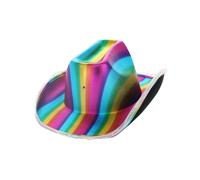 LED Light Up Metallic Cowboy Hat, Rainbow