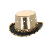 LED Light Up Metallic Top Hat, Gold