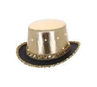 LED Light Up Metallic Top Hat, Gold