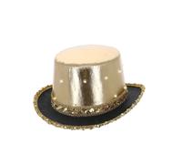 LED Light Up Metallic Top Hat Showtime Circus Fancy Dress Accessory