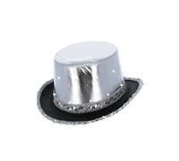 LED Light Up Metallic Top Hat Showtime Circus Fancy Dress Accessory