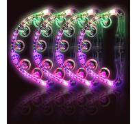 LED Light Up Musical Tambourines: Glow In The Dark Party Supplies Handheld Musical Flashing Tambourine - Led Tambourines Percussion Instruments for Bar Wedding Dance Floor Christmas (4pcs White)