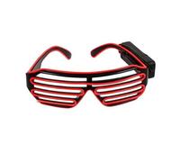 LED Light Up Neon Shutter Glasses Wireless Flashing Party Eyeglasses Neon Glow In Dark Illuminated Frames For Disco Christmas DJ Costume Party Favors Red